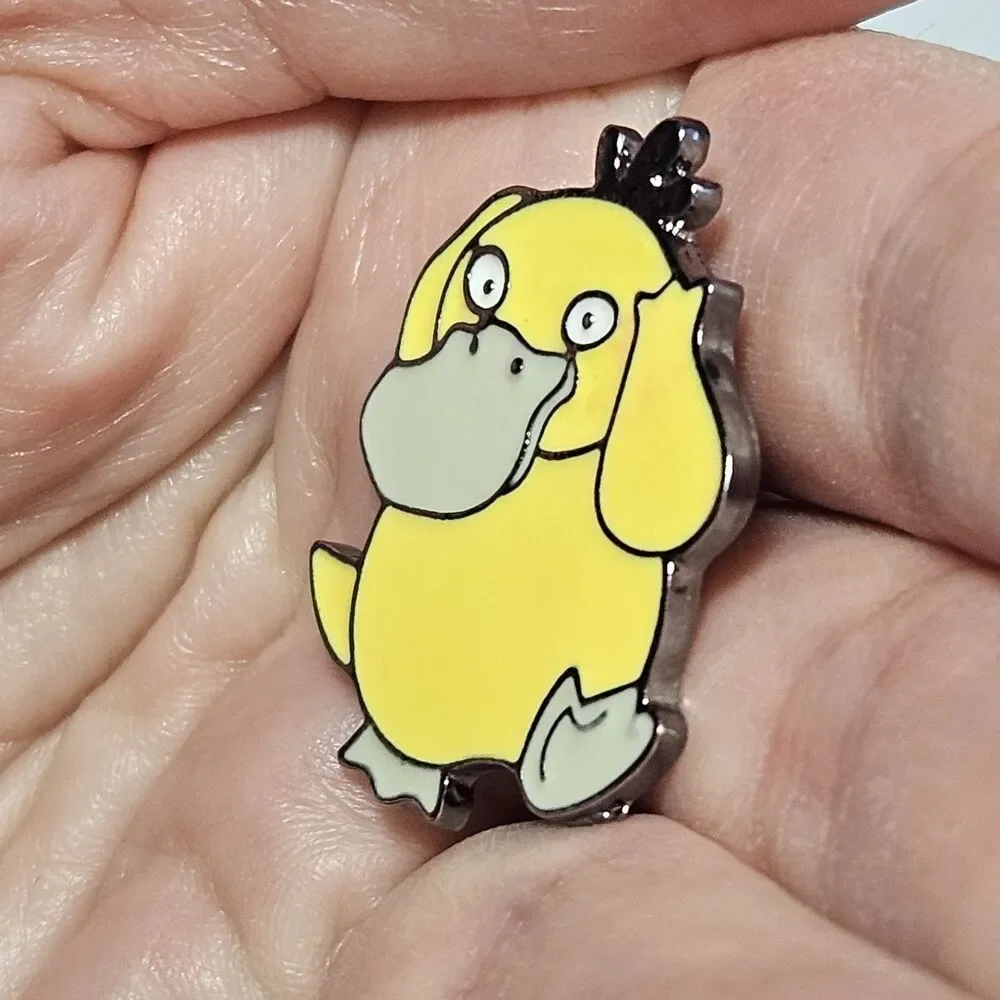 *Sale* Pokémon Psyduck Lapel Pin Silver Tone Yellow Enamel Pokemon